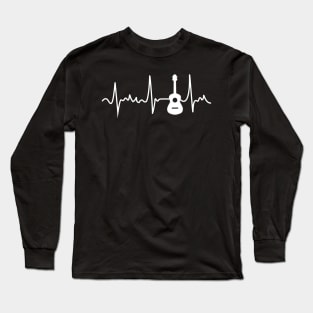 Acoustic Guitar Heartbeat - Guitar Musician Long Sleeve T-Shirt